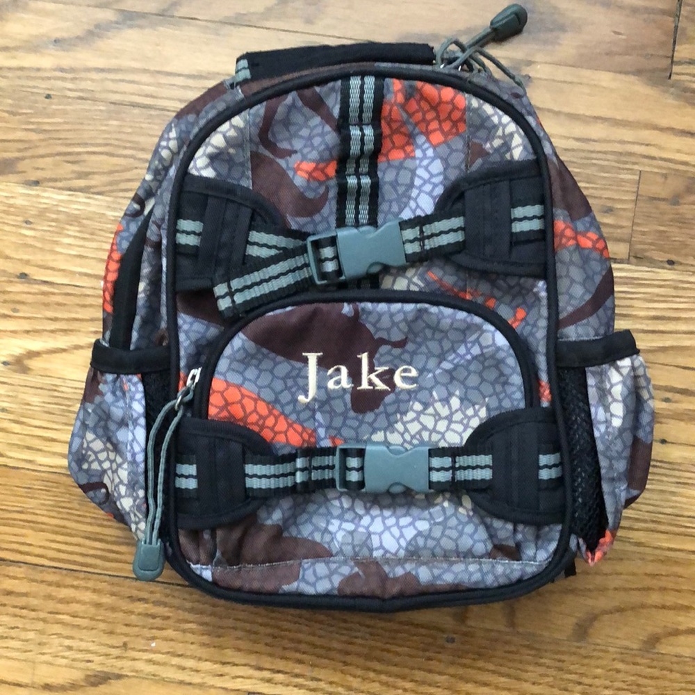 Pottery Barn Kids Camouflage Backpack - Gray, Orange, Black
